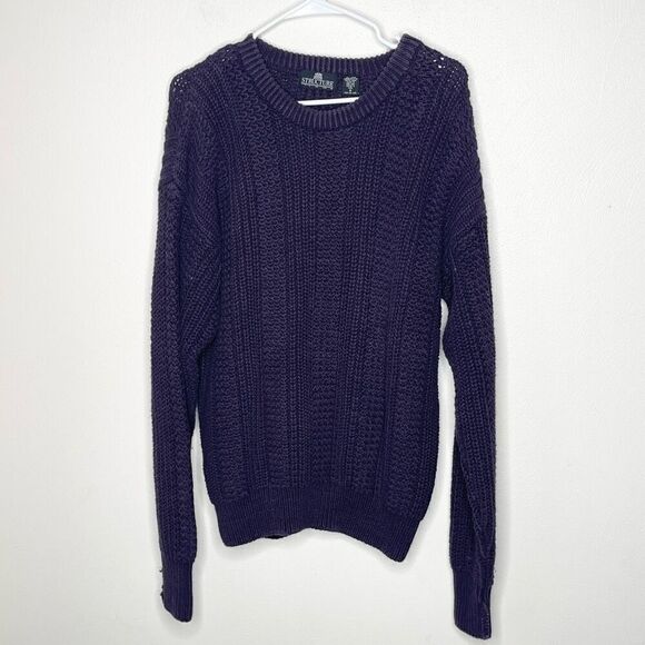 Structure Vintage Chunky Crew Neck Grandpa Sweater - Men’s US M - Picture 1 of 5